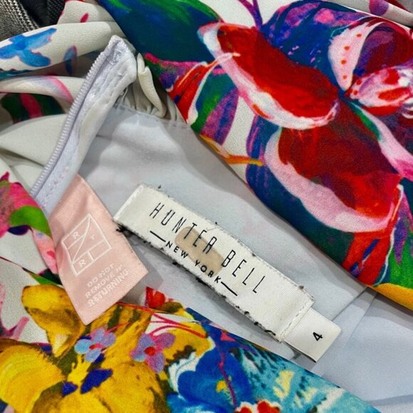 HUNTER BELL DRESS SZ 4 WILDFLOWERS RUFFLE TIERED EMBELLISHMENT AESTHETIC CHIC - Picture 12 of 16